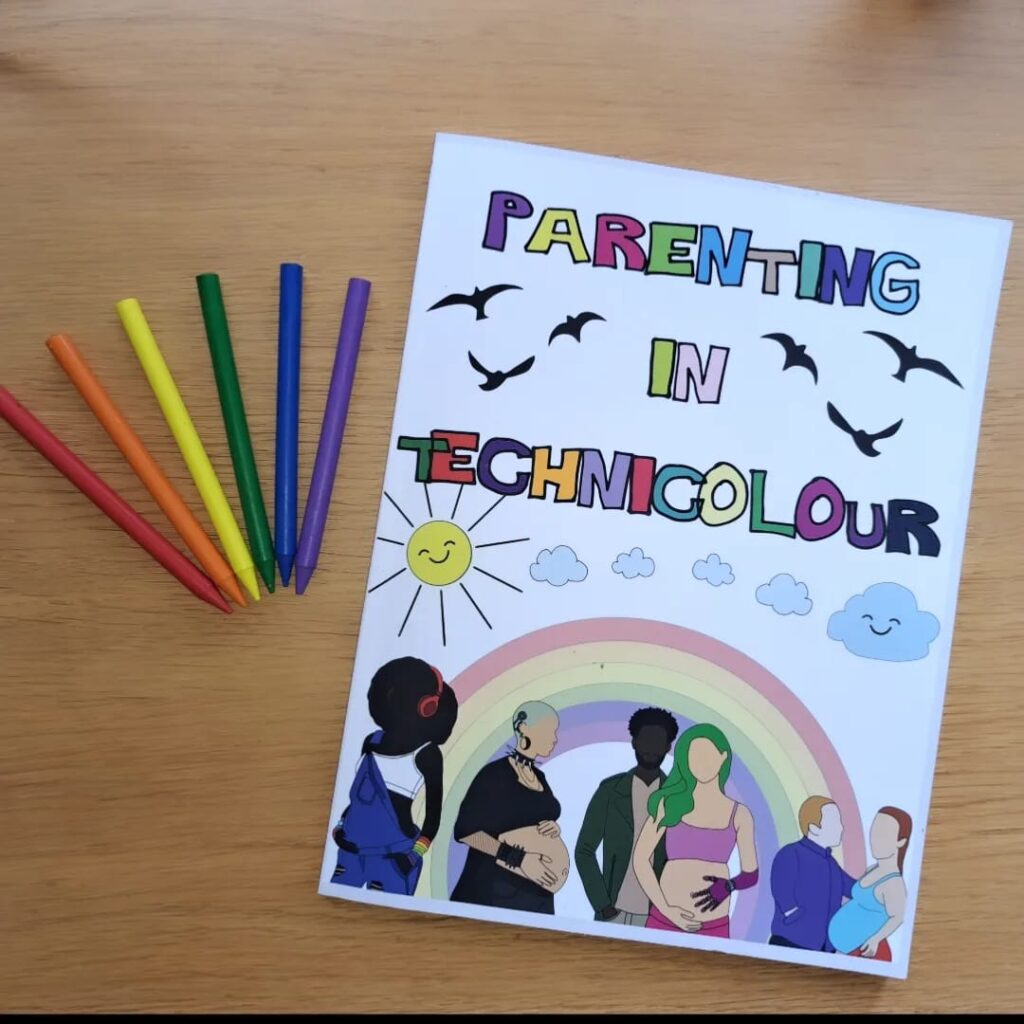 Parenting in Technicolour colouring book
